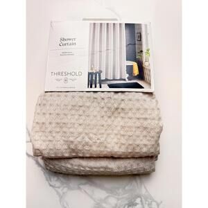 Threshold Waffle Weave Shower Curtain Khaki 72x72 Grommet Top